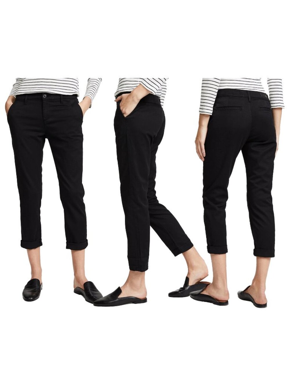 AG Adriano Goldschmied Pants Womens Size 25R Black Caden Tailored Trouser